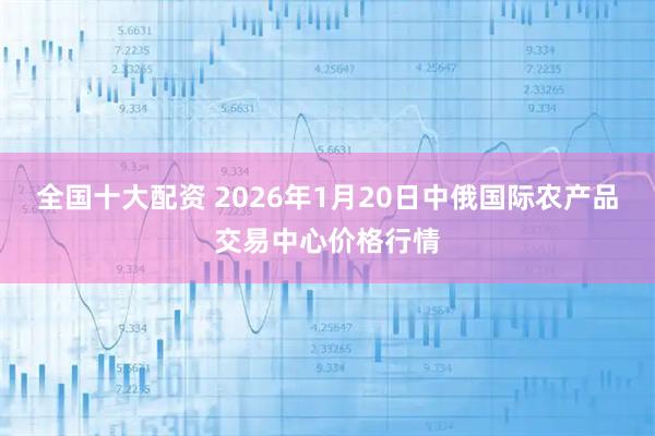 全国十大配资 2026年1月20日中俄国际农产品交易中心价格行情